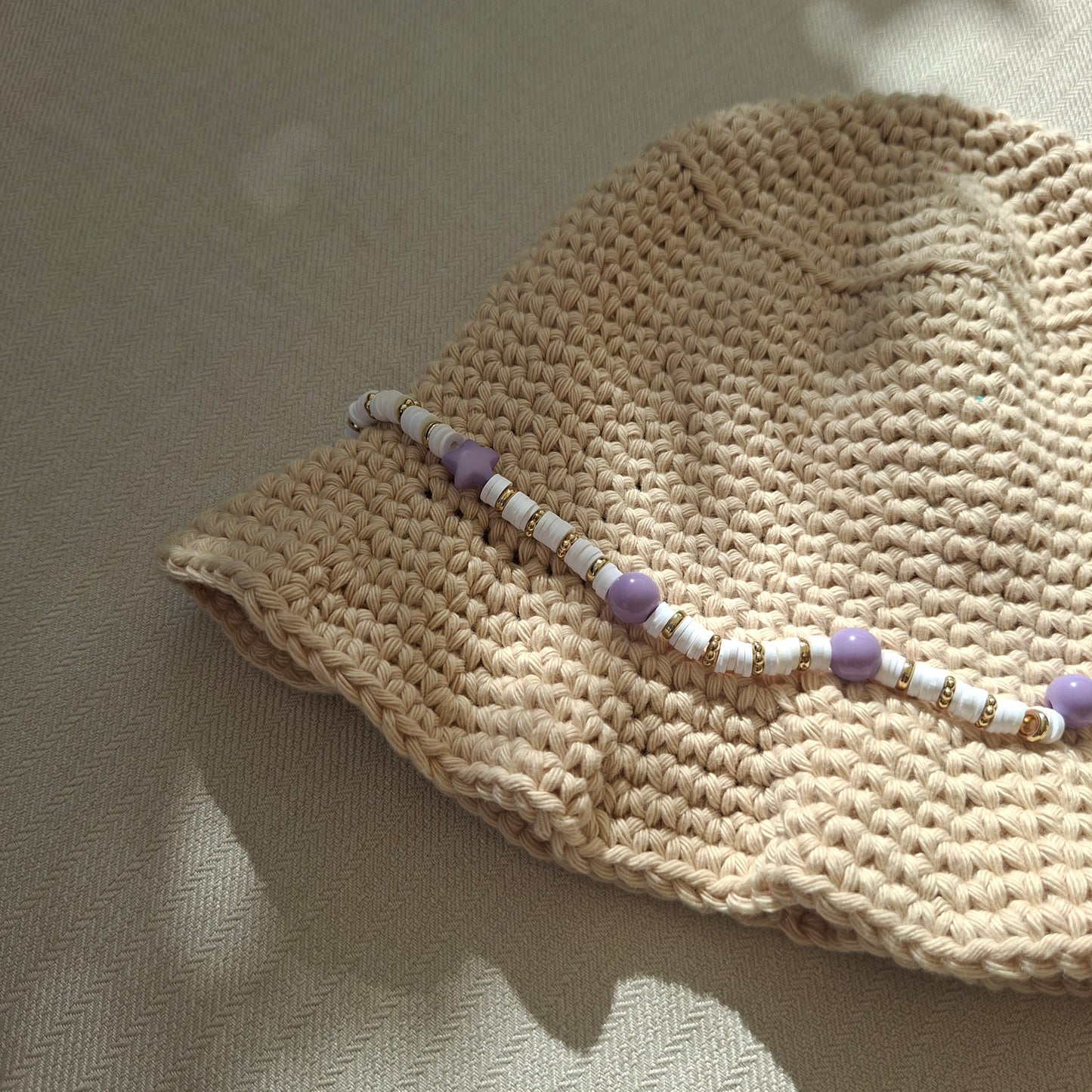 Bob beige & perles
