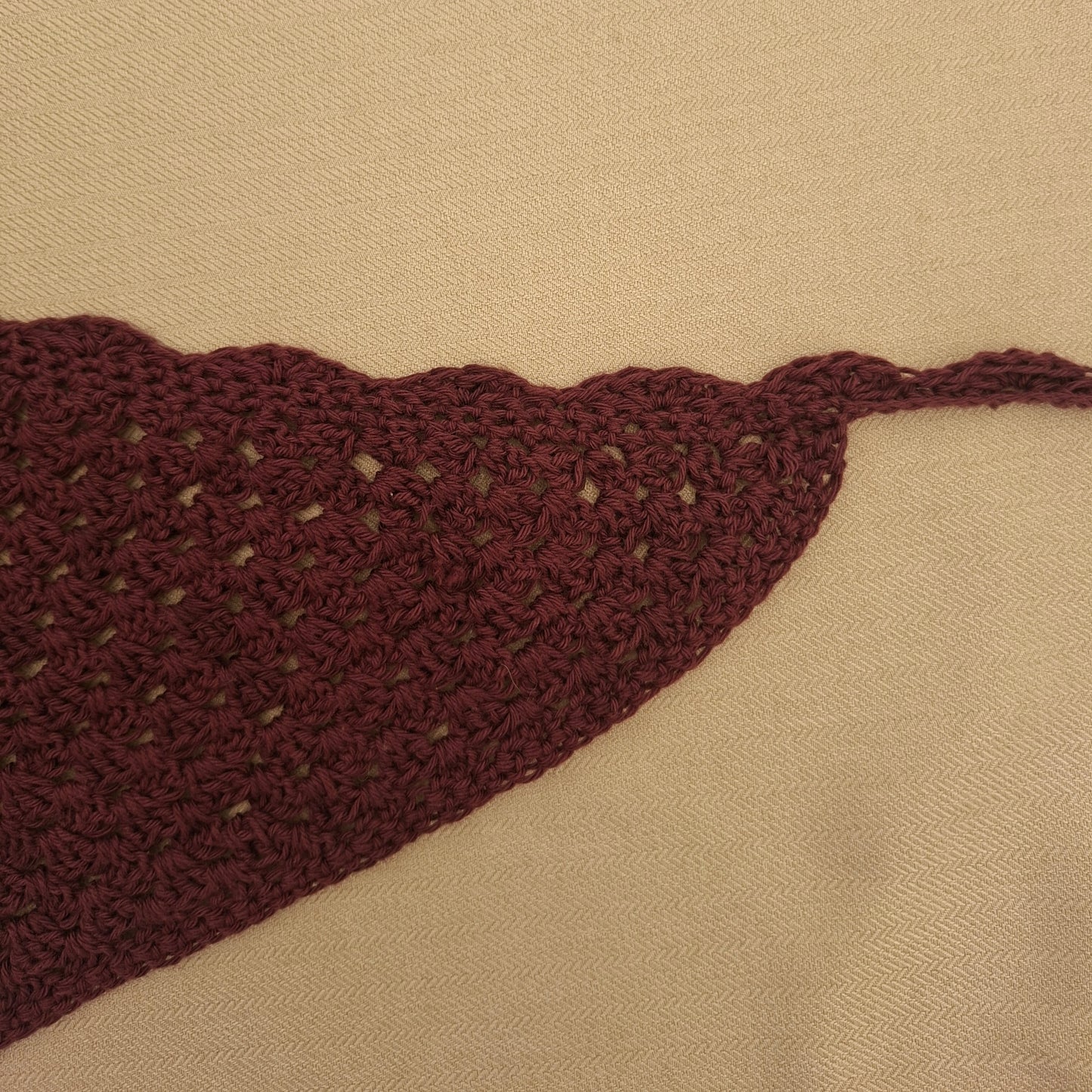 Purple crocheted bandana