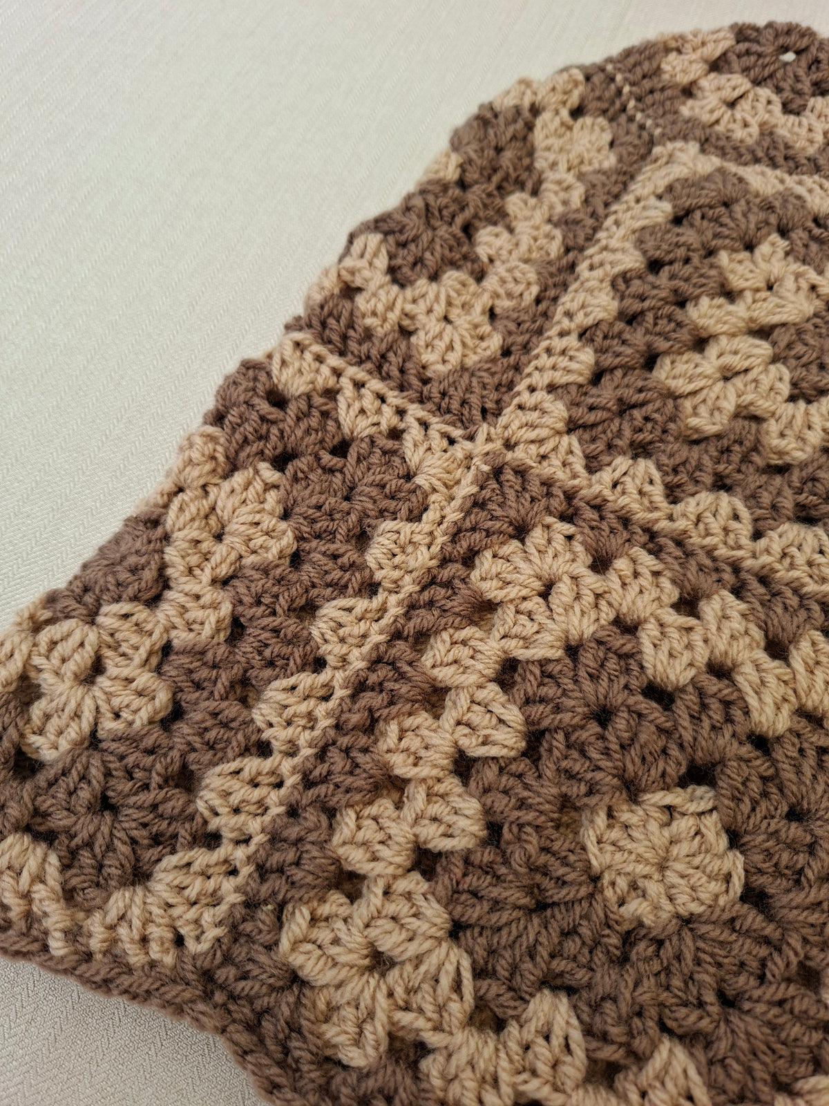 Multicoloured granny square balaclava