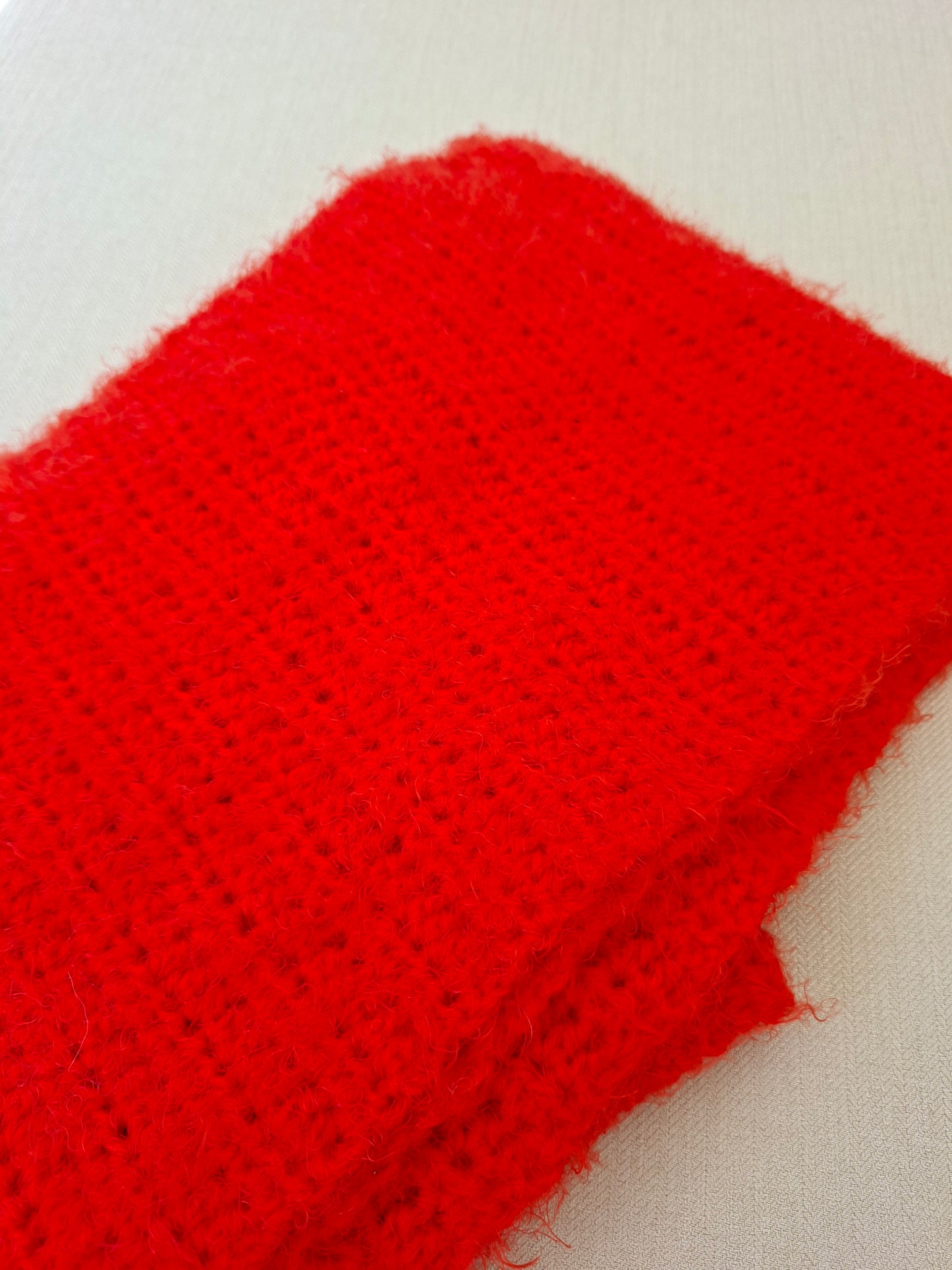 Orange crochet scarf