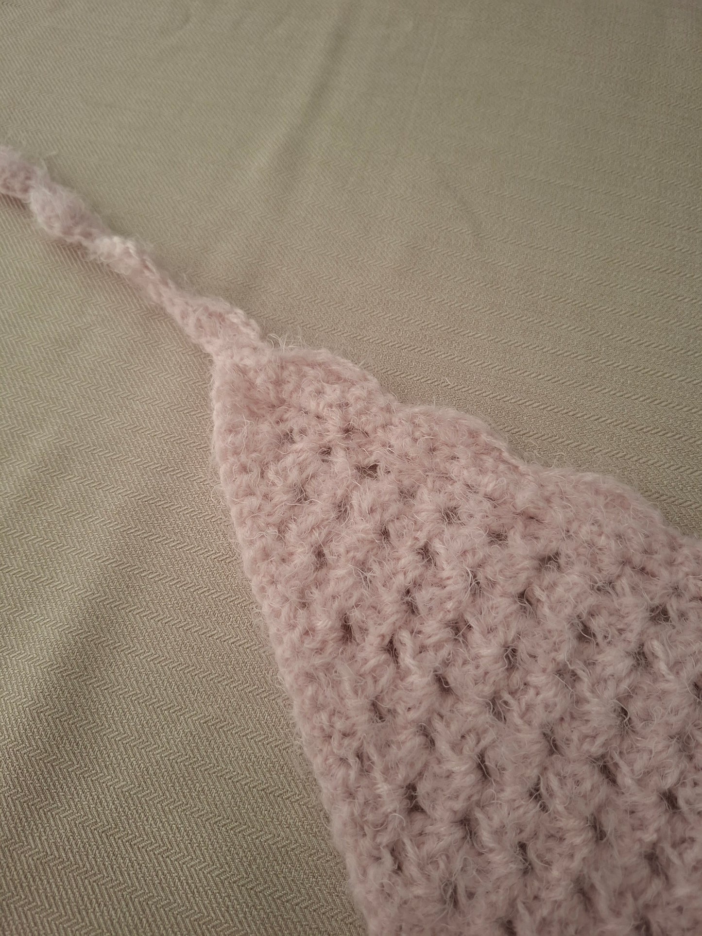 Purple crocheted bandana