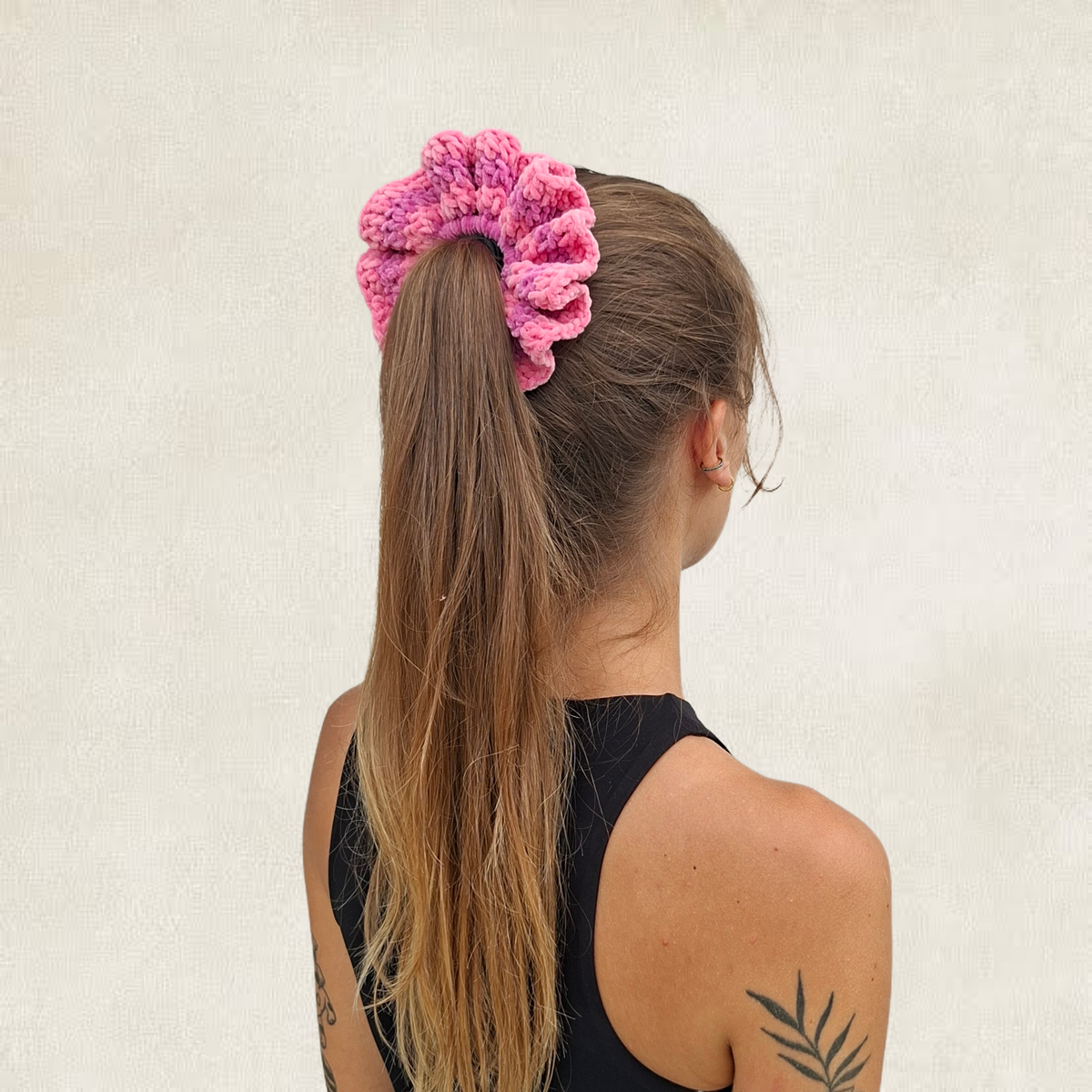 Chouchou multicolore en crochet