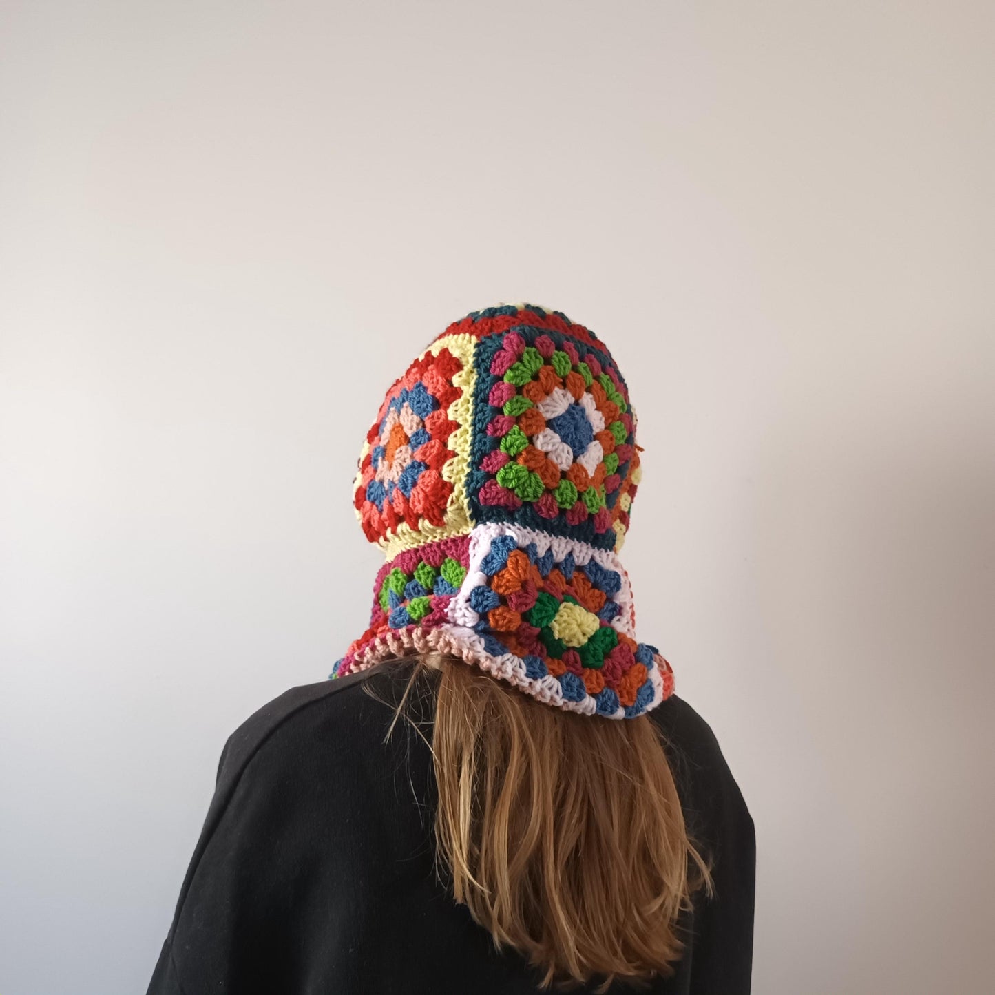Crochet Pattern Multicolored Granny Square Balaclava – PDF Crochet Pattern