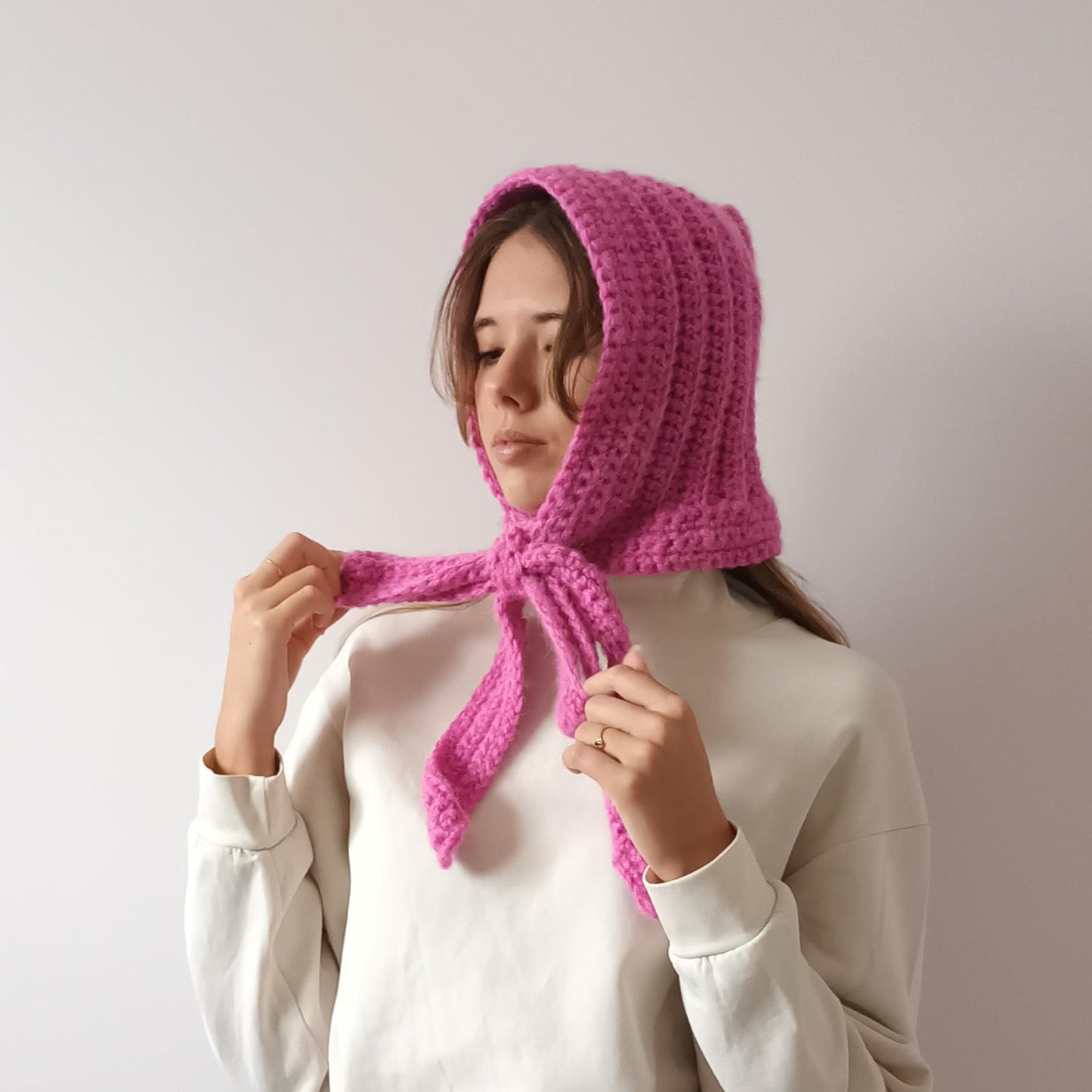 Modèle Crochet Cagoule à nouer – Patron PDF Crochet