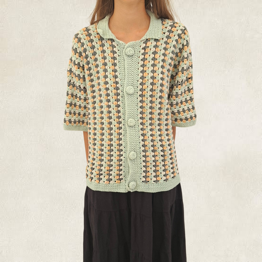 Chemise Homme rayé multicolore en crochet