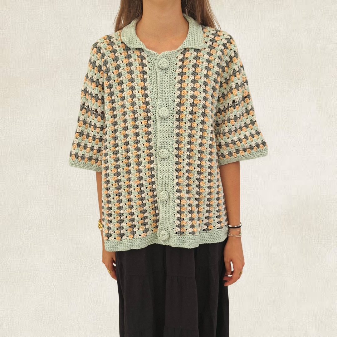 Chemise Homme rayé multicolore en crochet