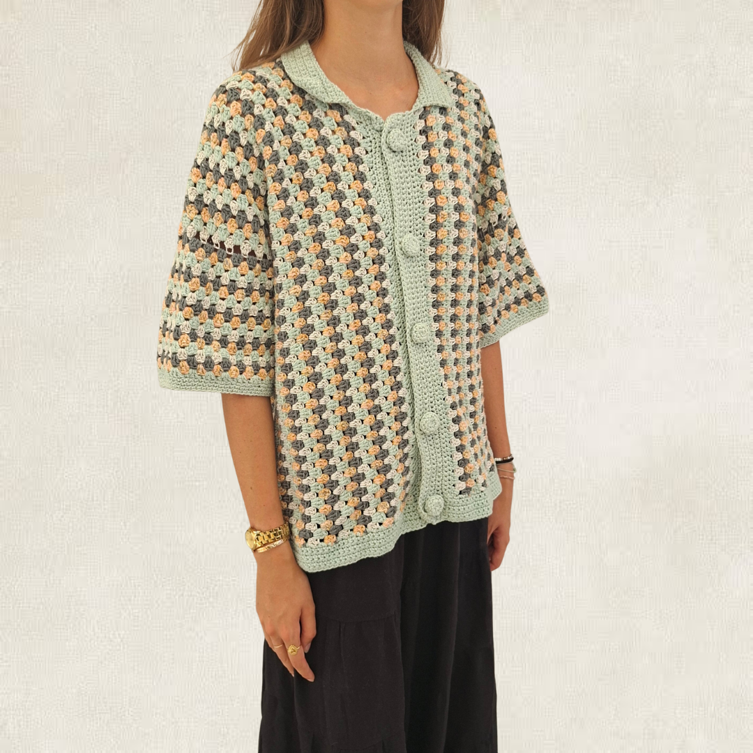 Chemise Homme rayé multicolore en crochet