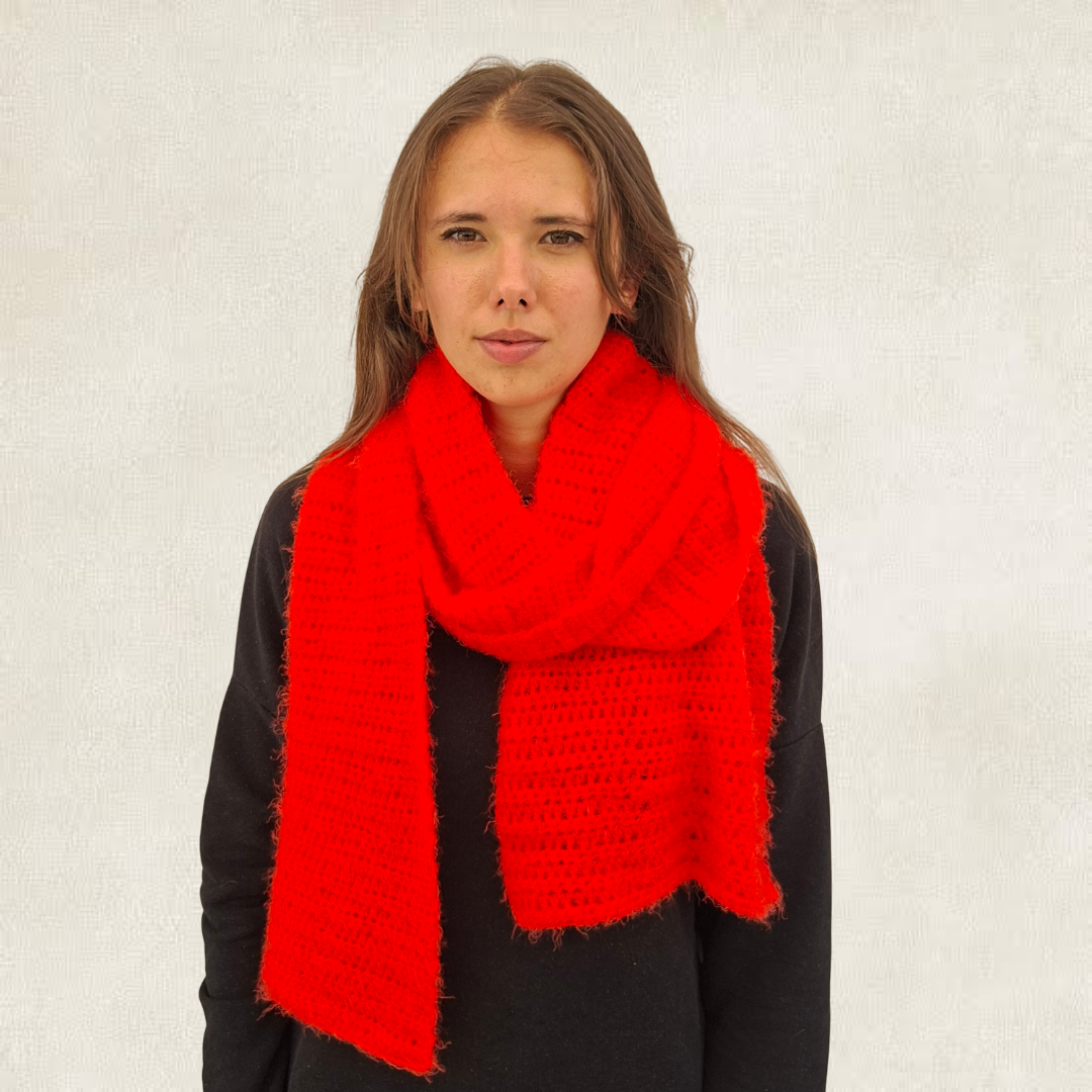 Orange crochet scarf