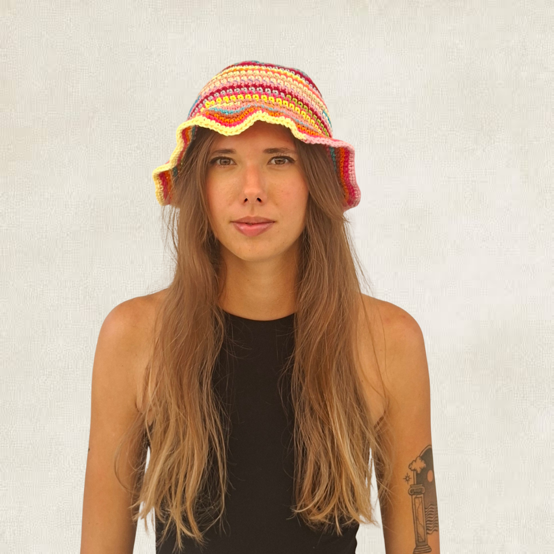 Modèle Crochet Bob multicolore – Patron PDF Chapeau d'Été Crochet