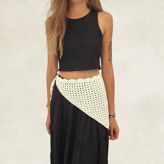 Bandana blanc en crochet