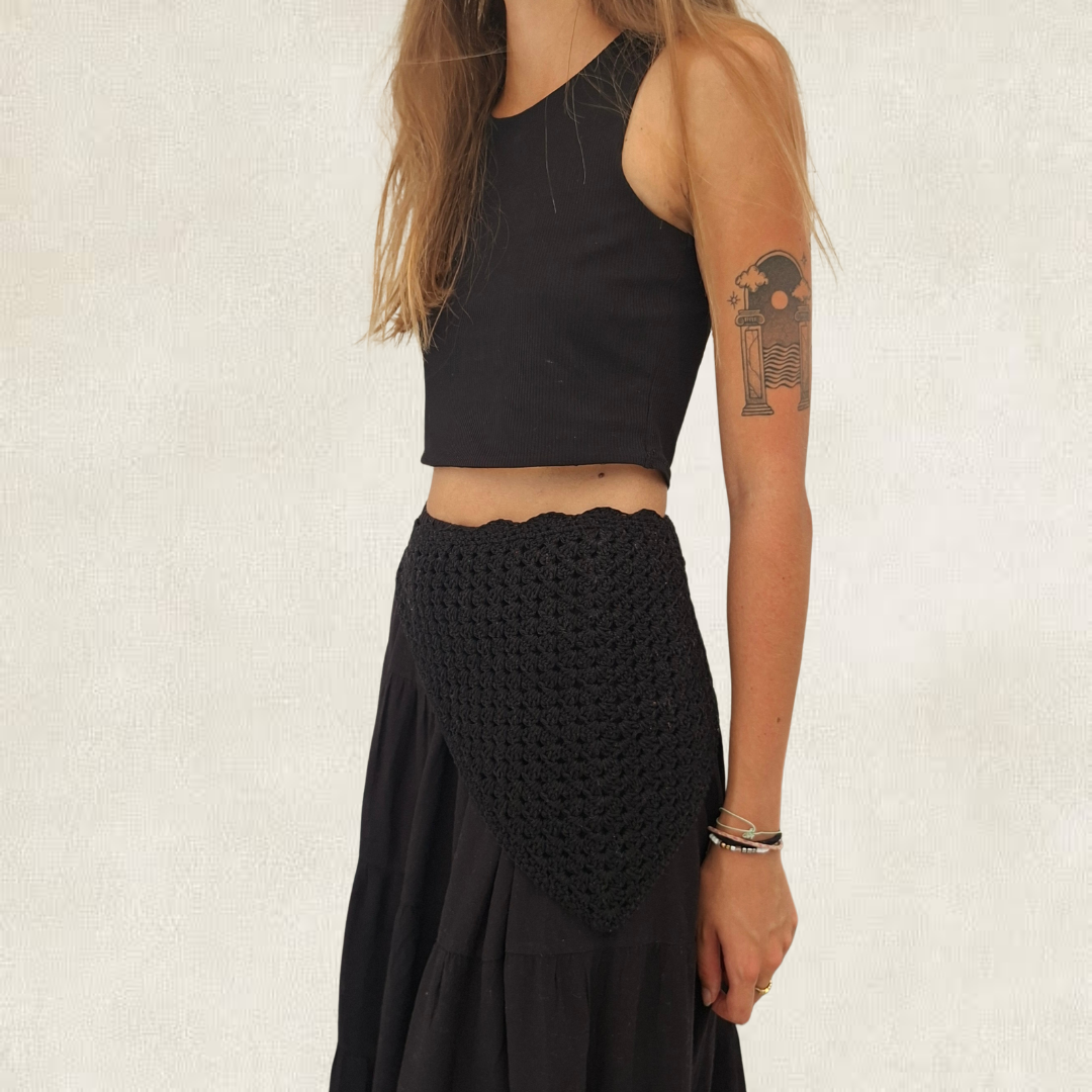 Black crochet bandana