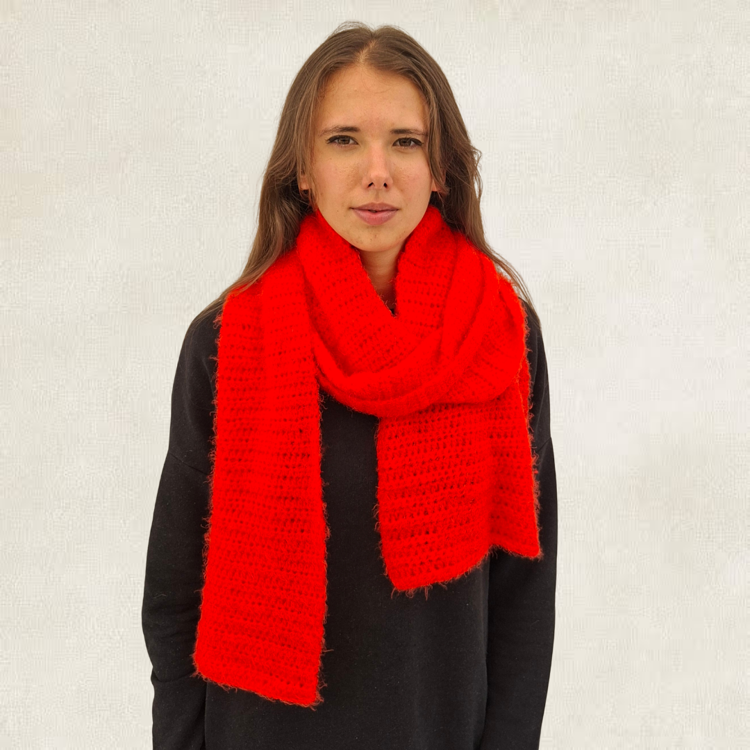 Orange crochet scarf