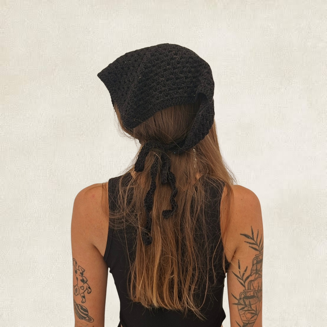 Black crochet bandana