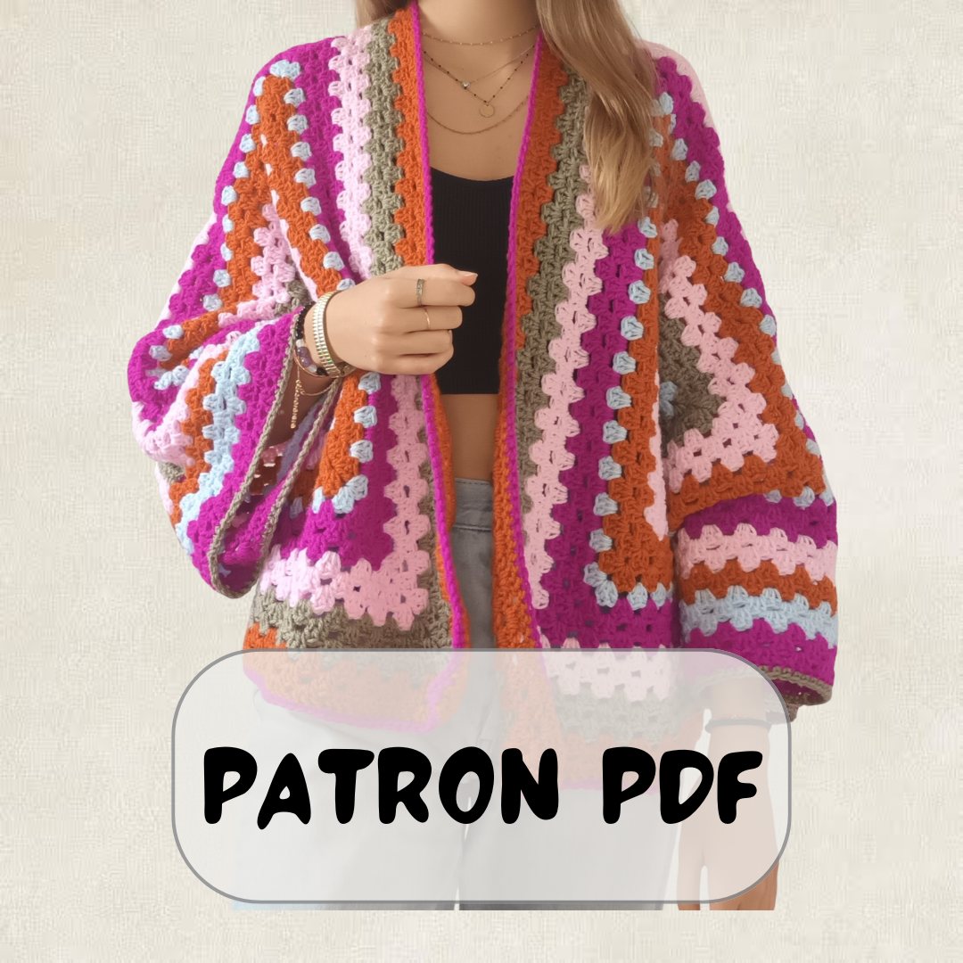 Modèle Crochet Cardigan hexagonal – Patron PDF Crochet