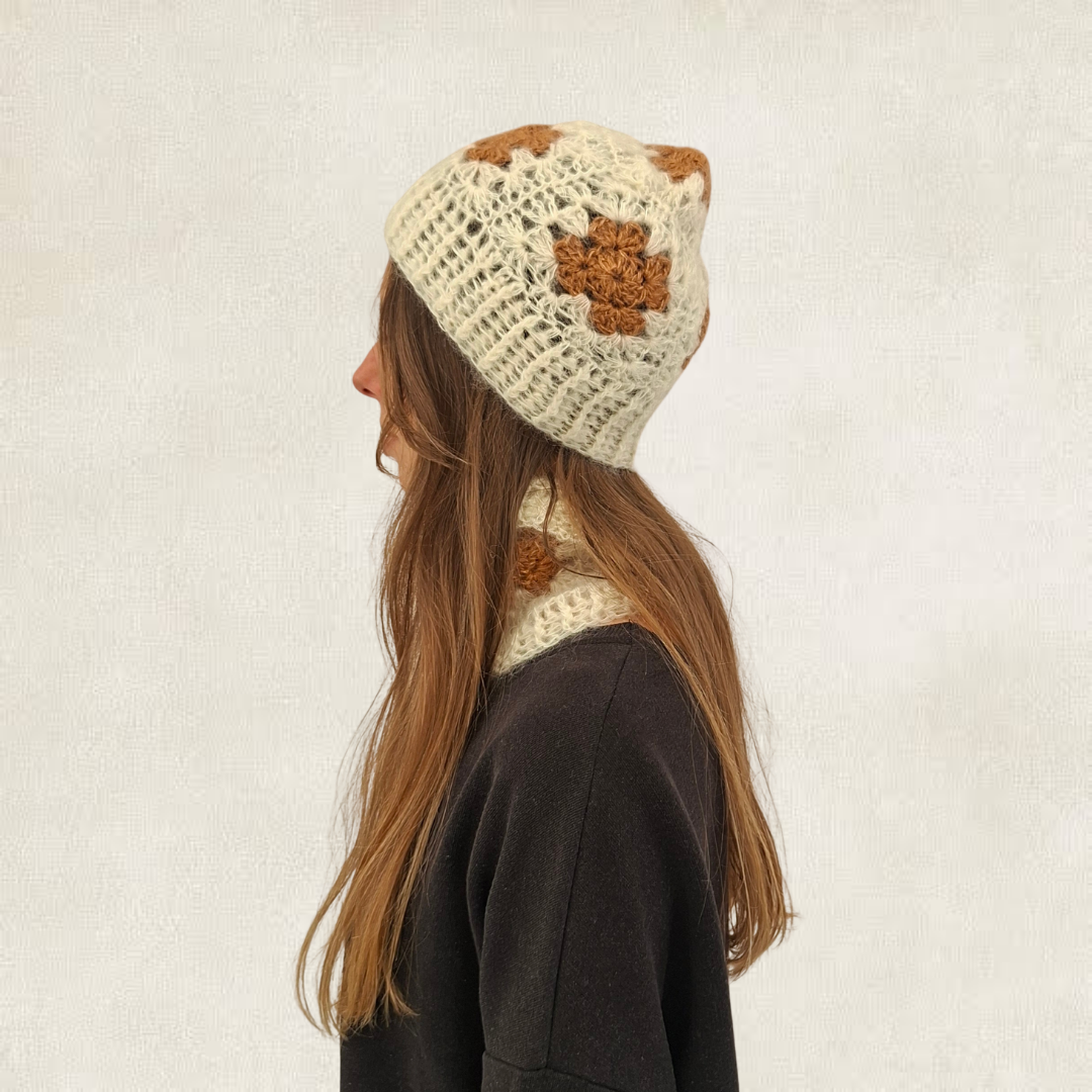 Bonnet + Cache-cou mohair & soie en crochet