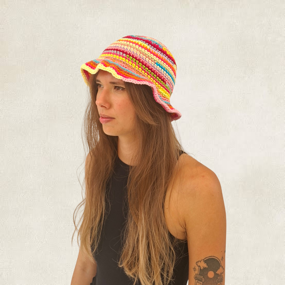 Modèle Crochet Bob multicolore – Patron PDF Chapeau d'Été Crochet