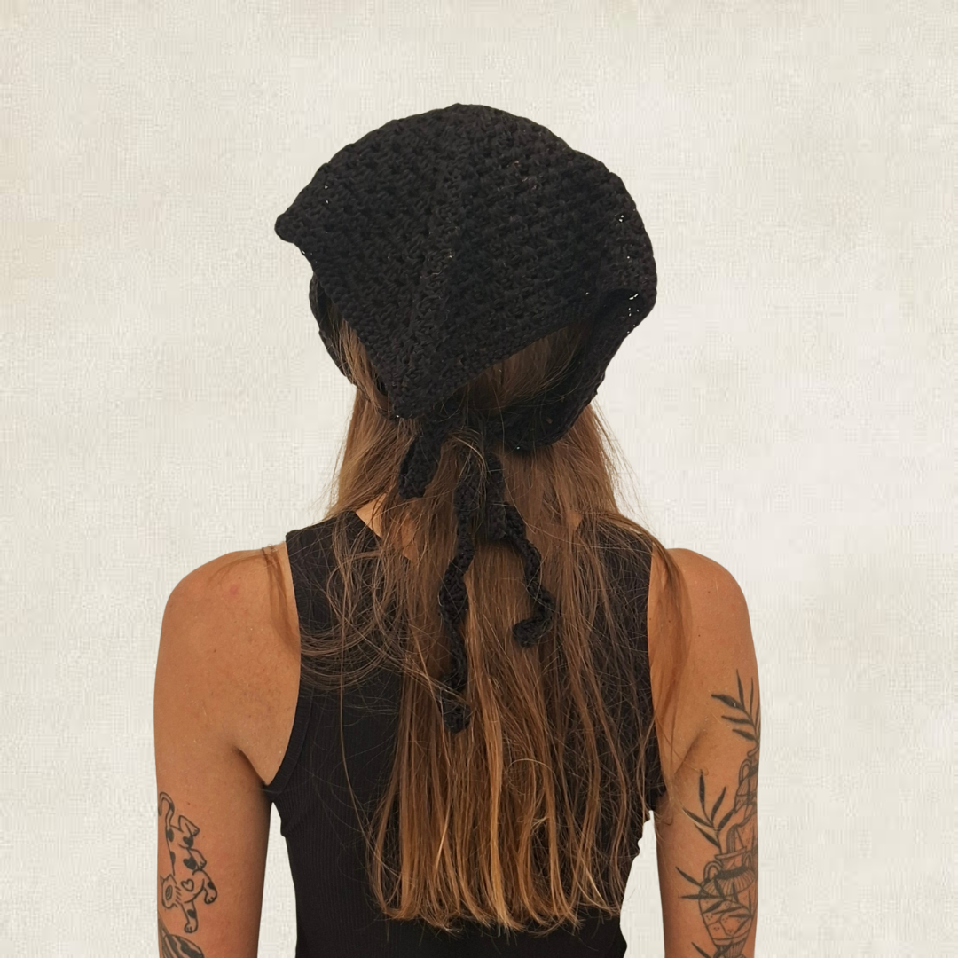 Black crochet bandana