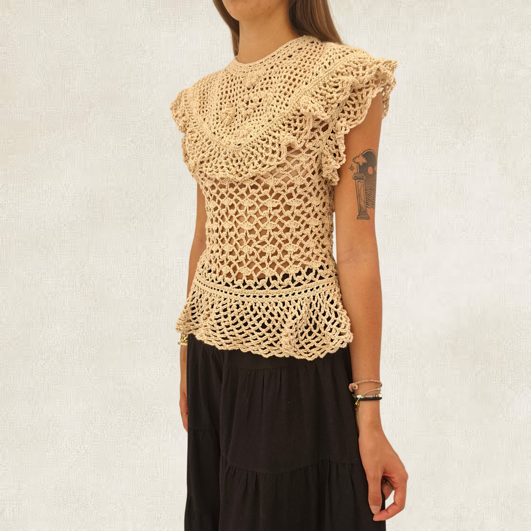 Haut bohème dentelle en crochet