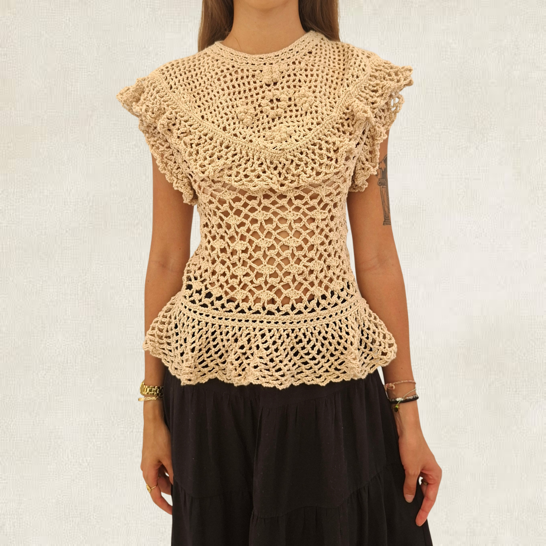 Haut bohème dentelle en crochet