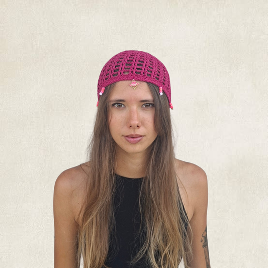 Knitted beanie - purple