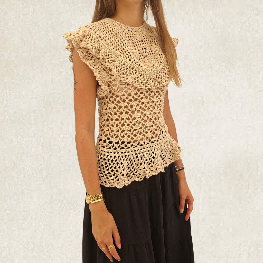 Haut bohème dentelle en crochet