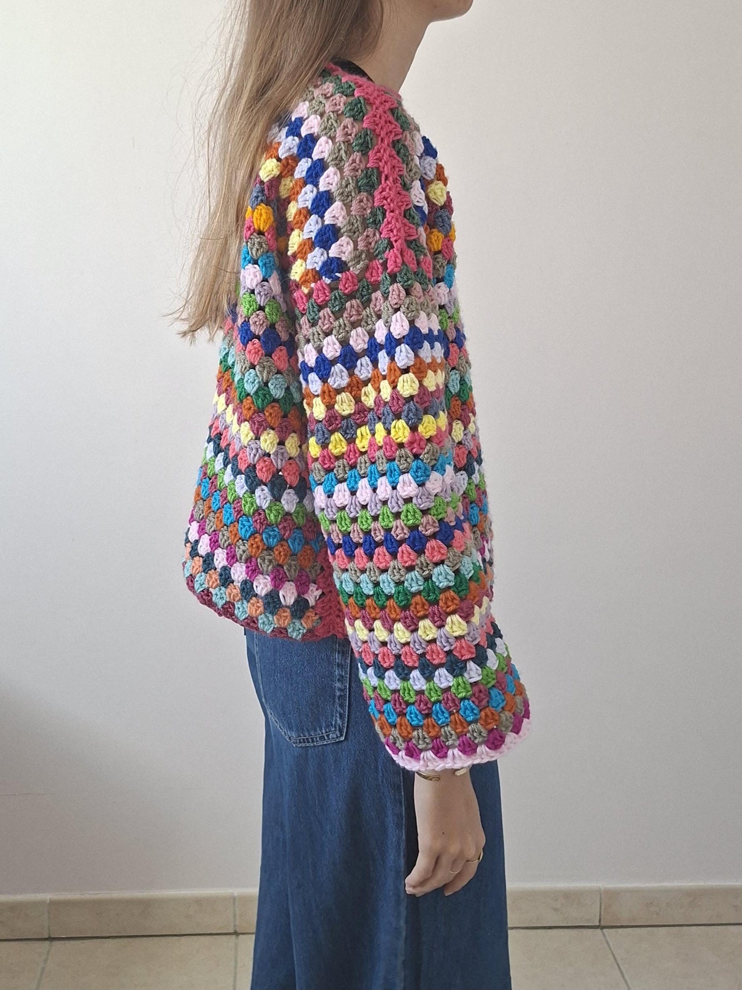 Multicolor Striped Crochet Sweater Pattern – PDF Crochet Pattern