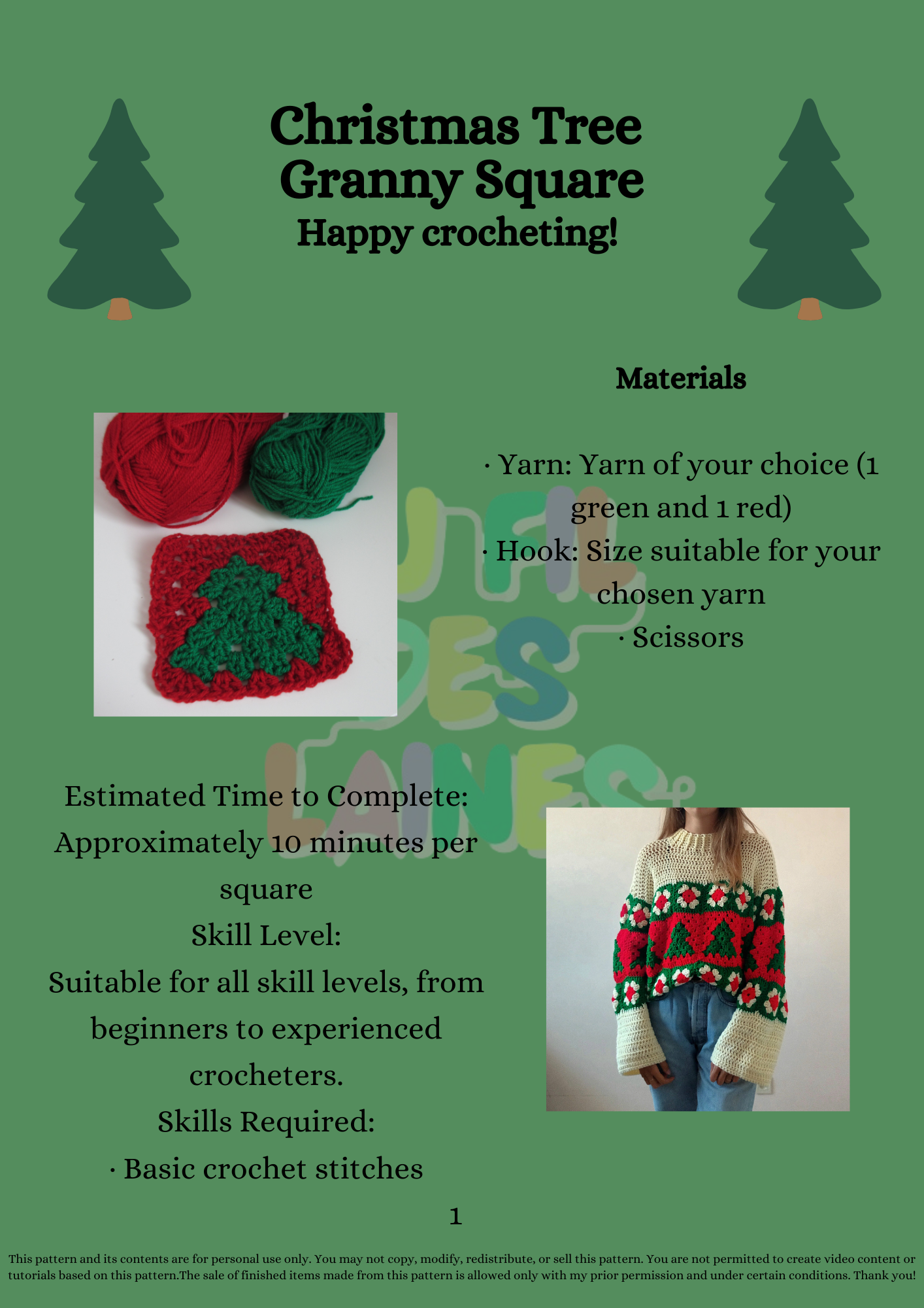 Crochet Granny Square Christmas Tree Pattern – PDF Crochet Pattern