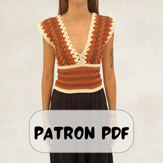 Striped Summer Crochet Top Pattern – PDF Crochet Pattern
