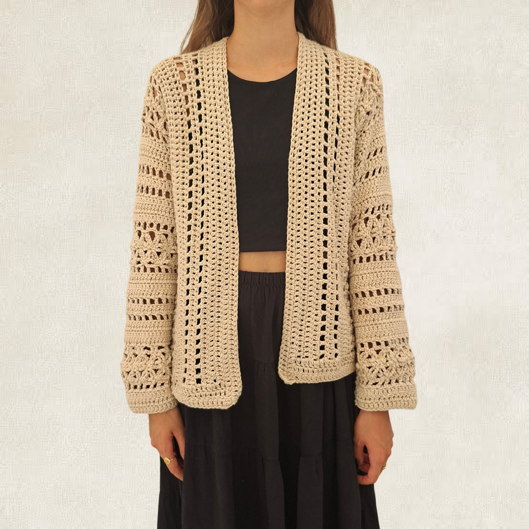 Beige crochet cardigan