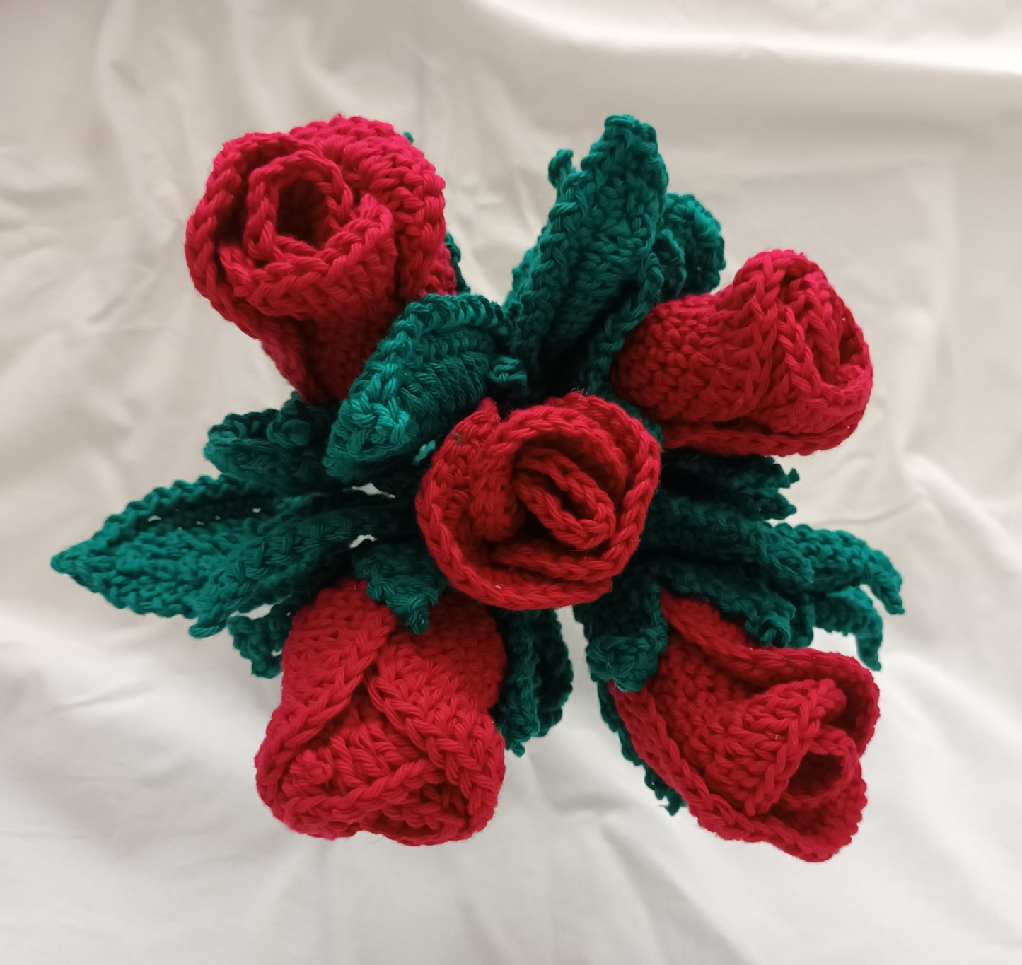 Crocheted rose bouquet + Essential oil perfume