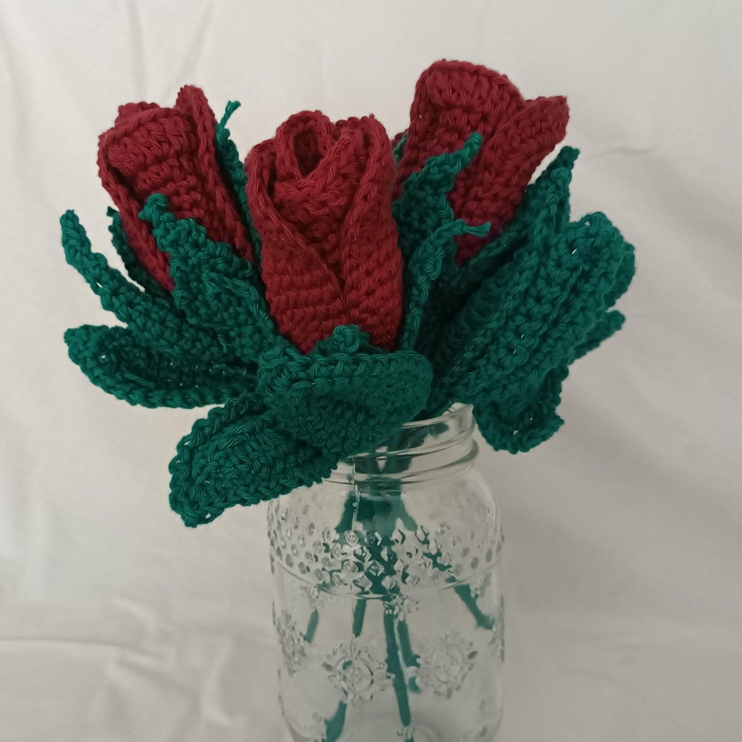Crocheted rose bouquet + Essential oil perfume