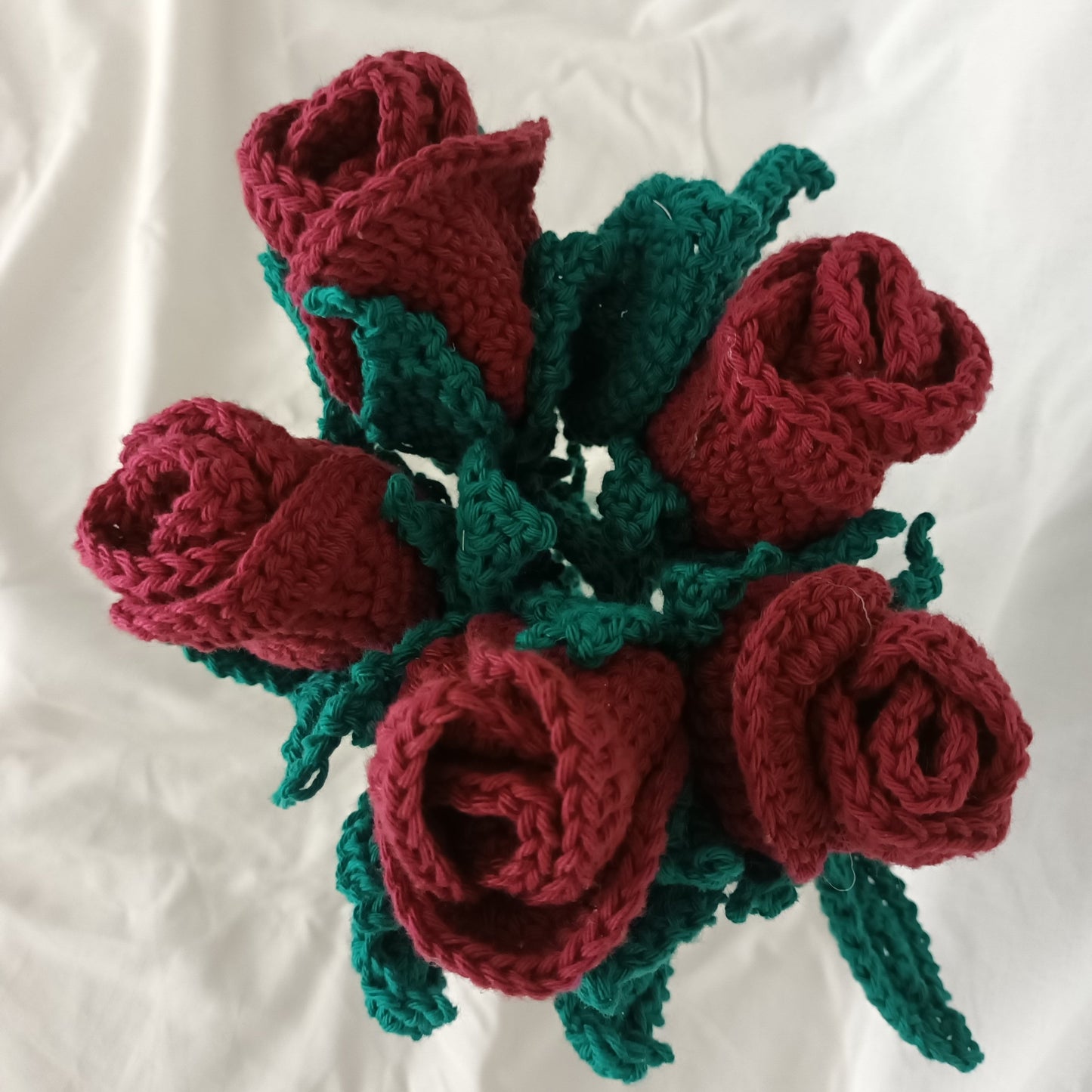 Crocheted rose bouquet + Essential oil perfume