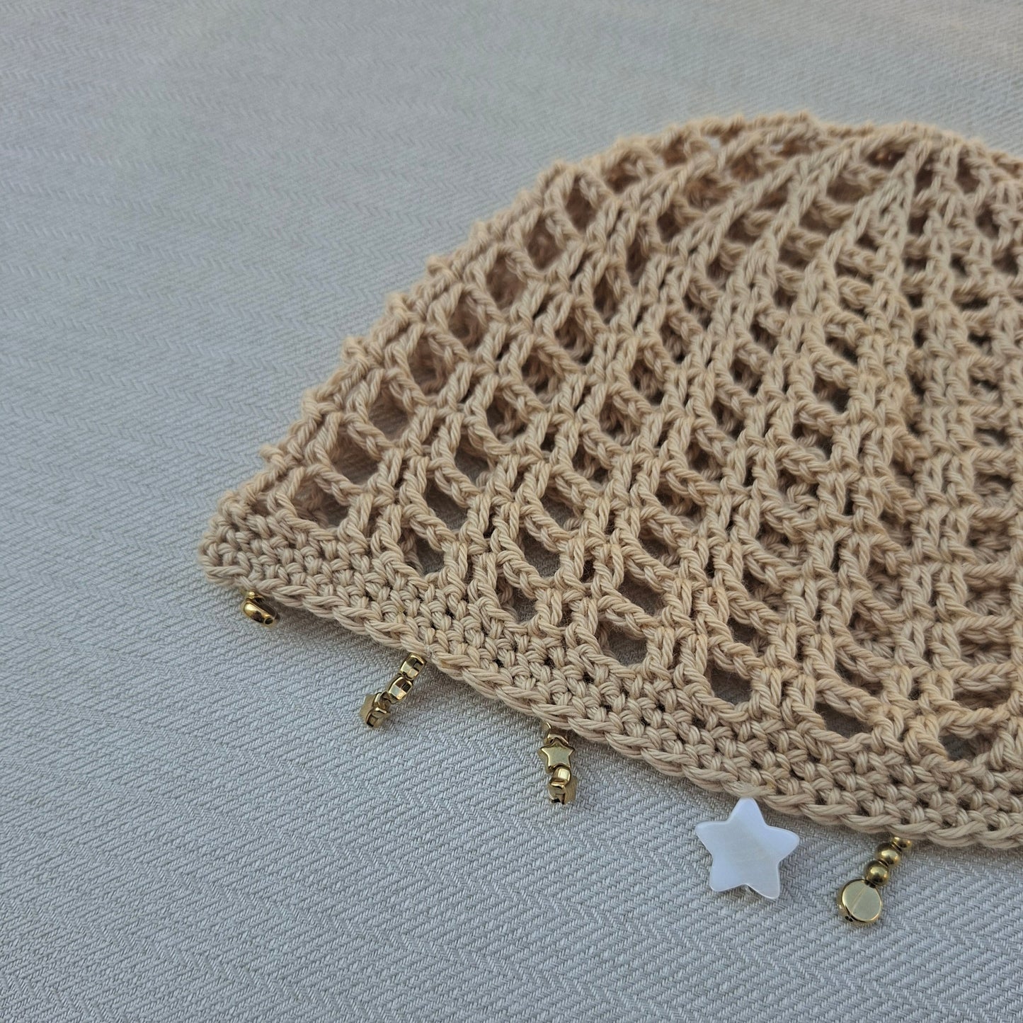 Bonnet en maille - beige