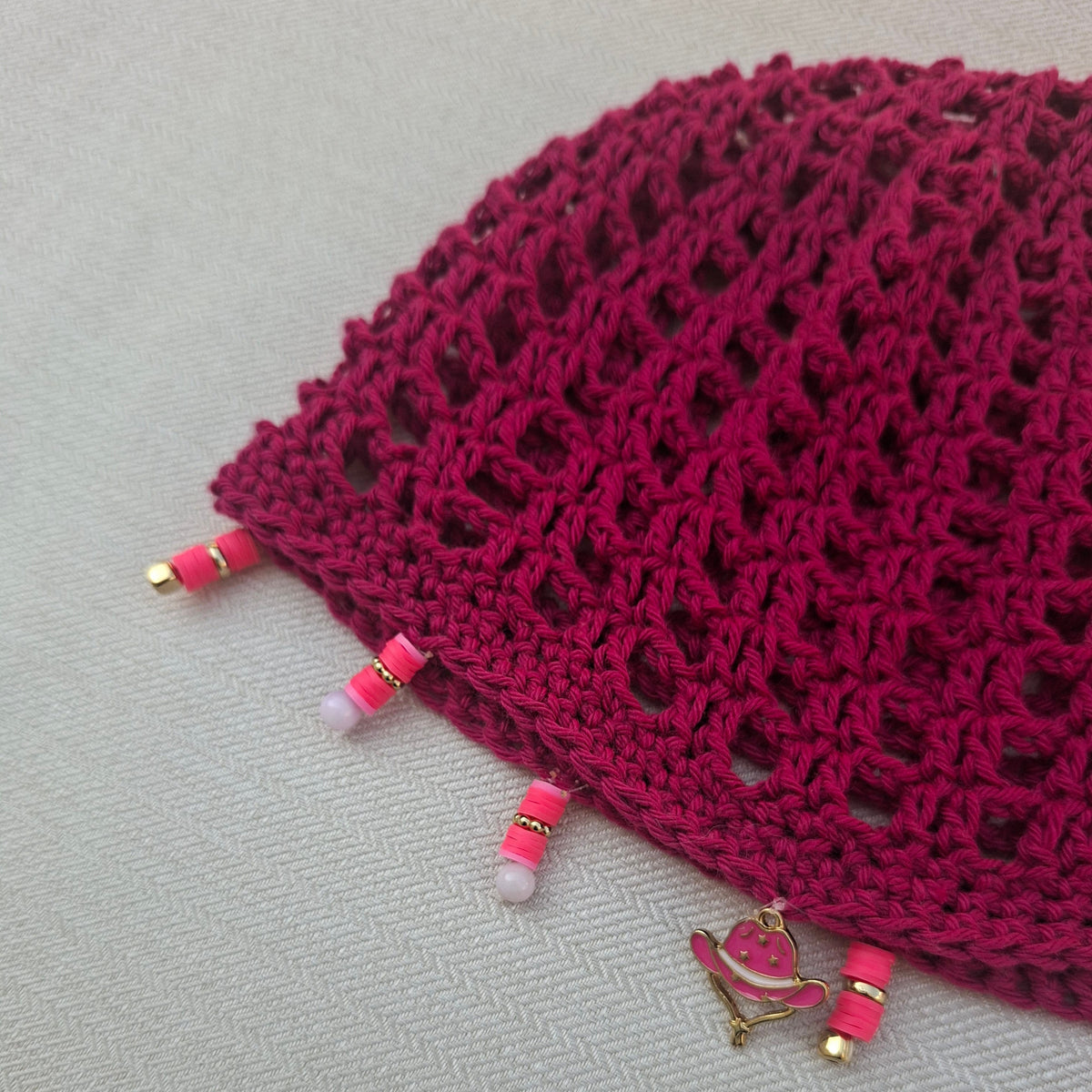 Knitted beanie - purple