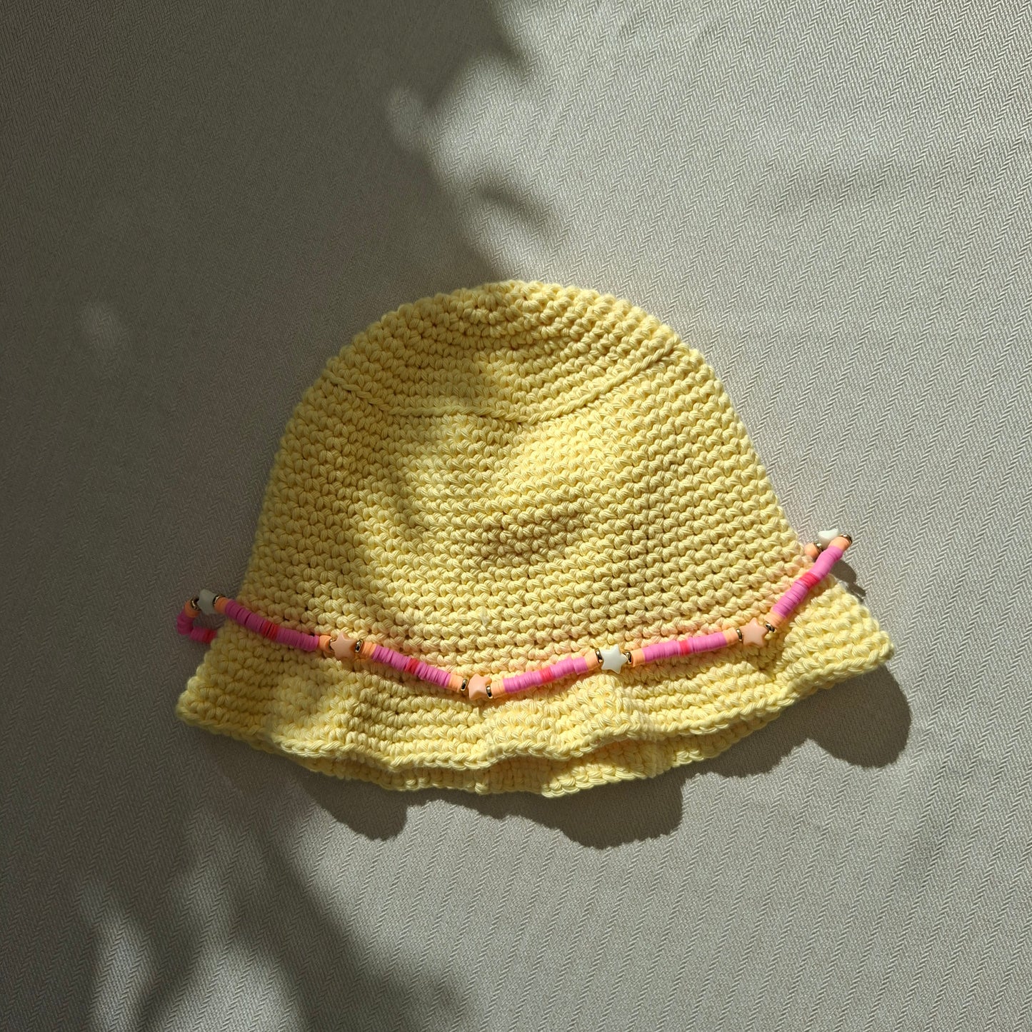 Yellow beanie & pearls