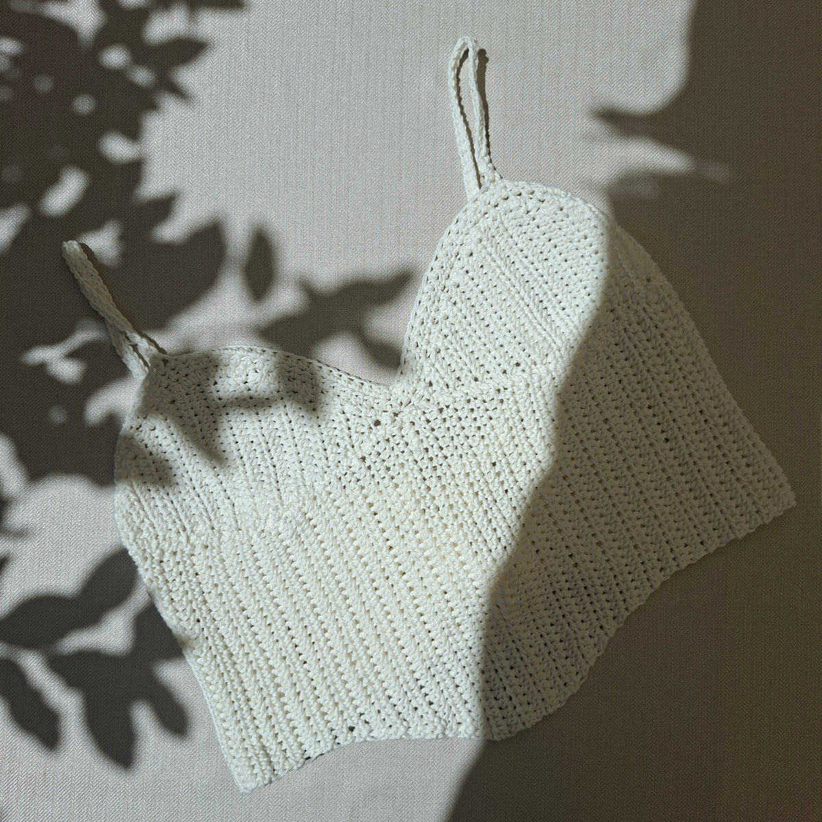 White crocheted "corset" top