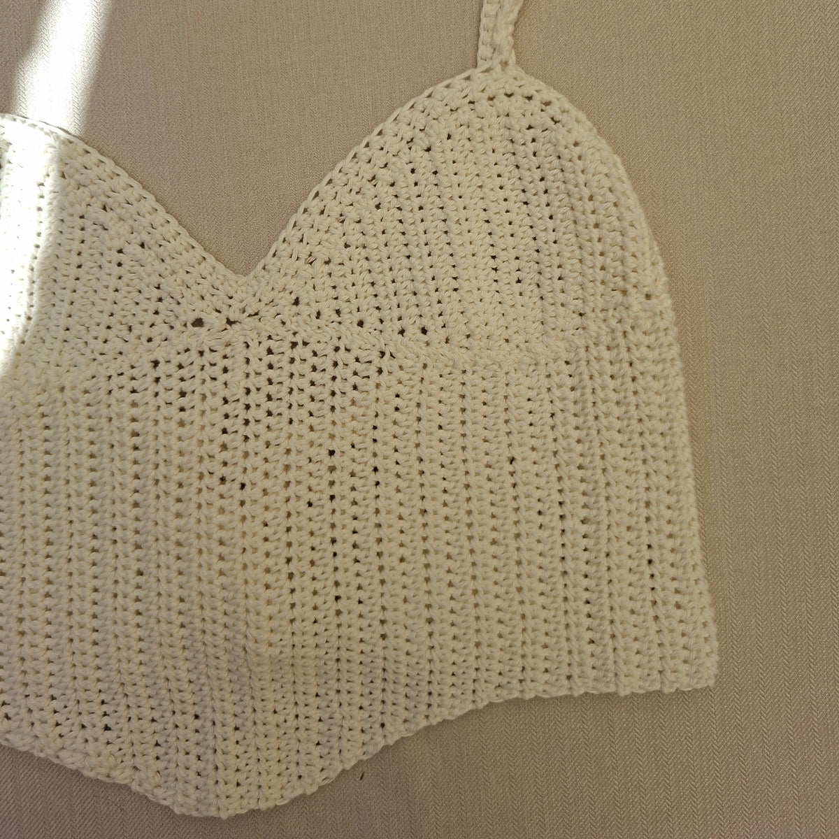 White crocheted "corset" top