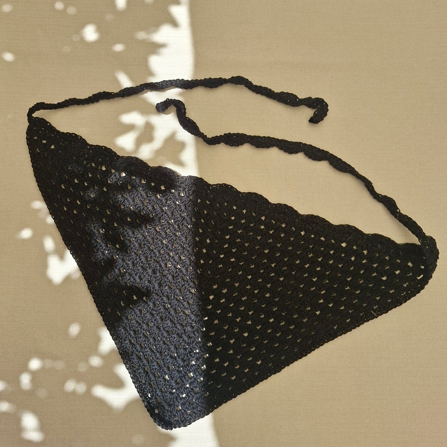 Black crochet bandana