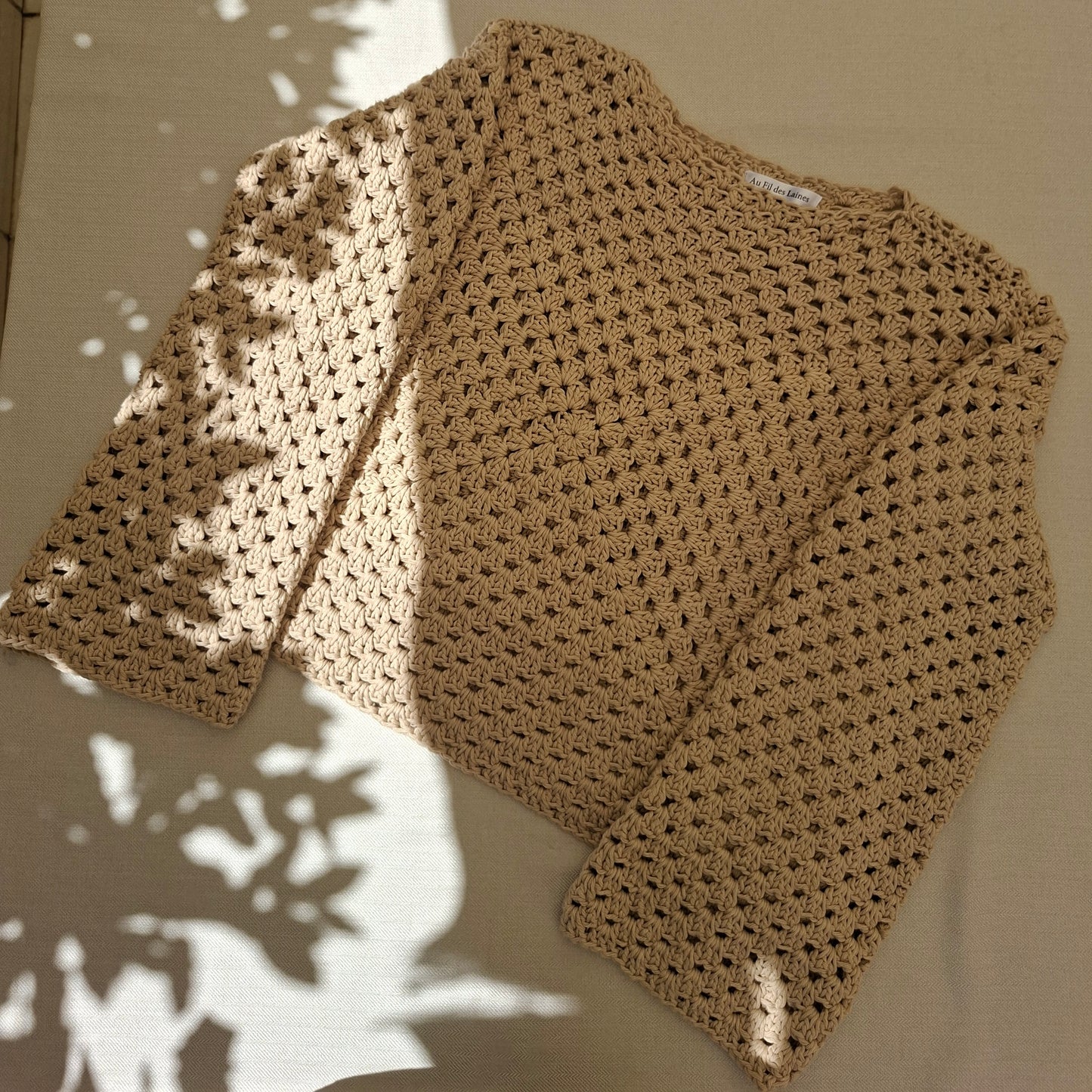 Granny square long-sleeved top