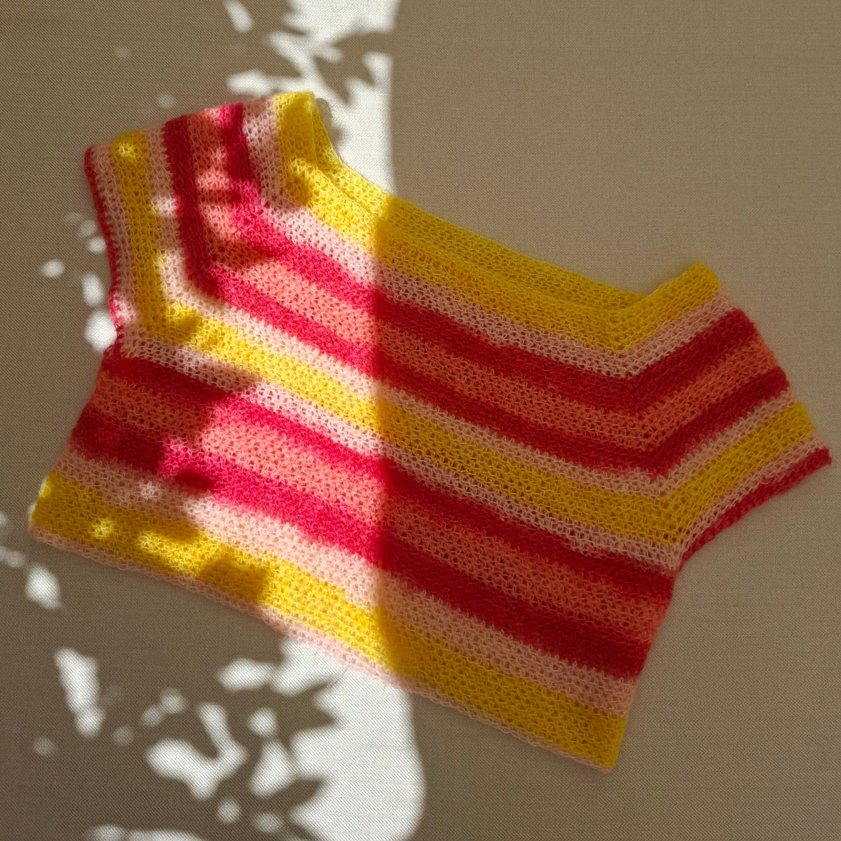Multicolor striped crochet crop top