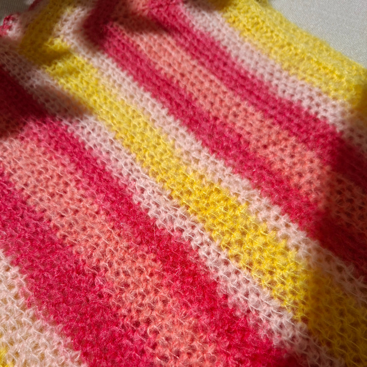 Multicolor striped crochet crop top