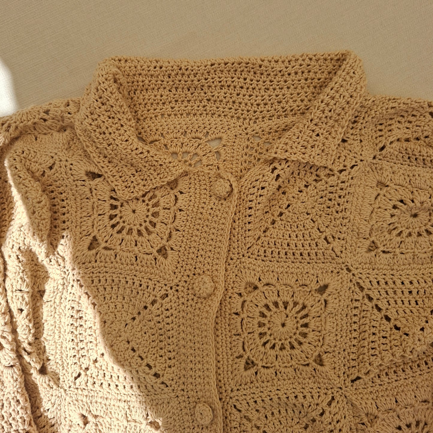 Beige granny square shirt
