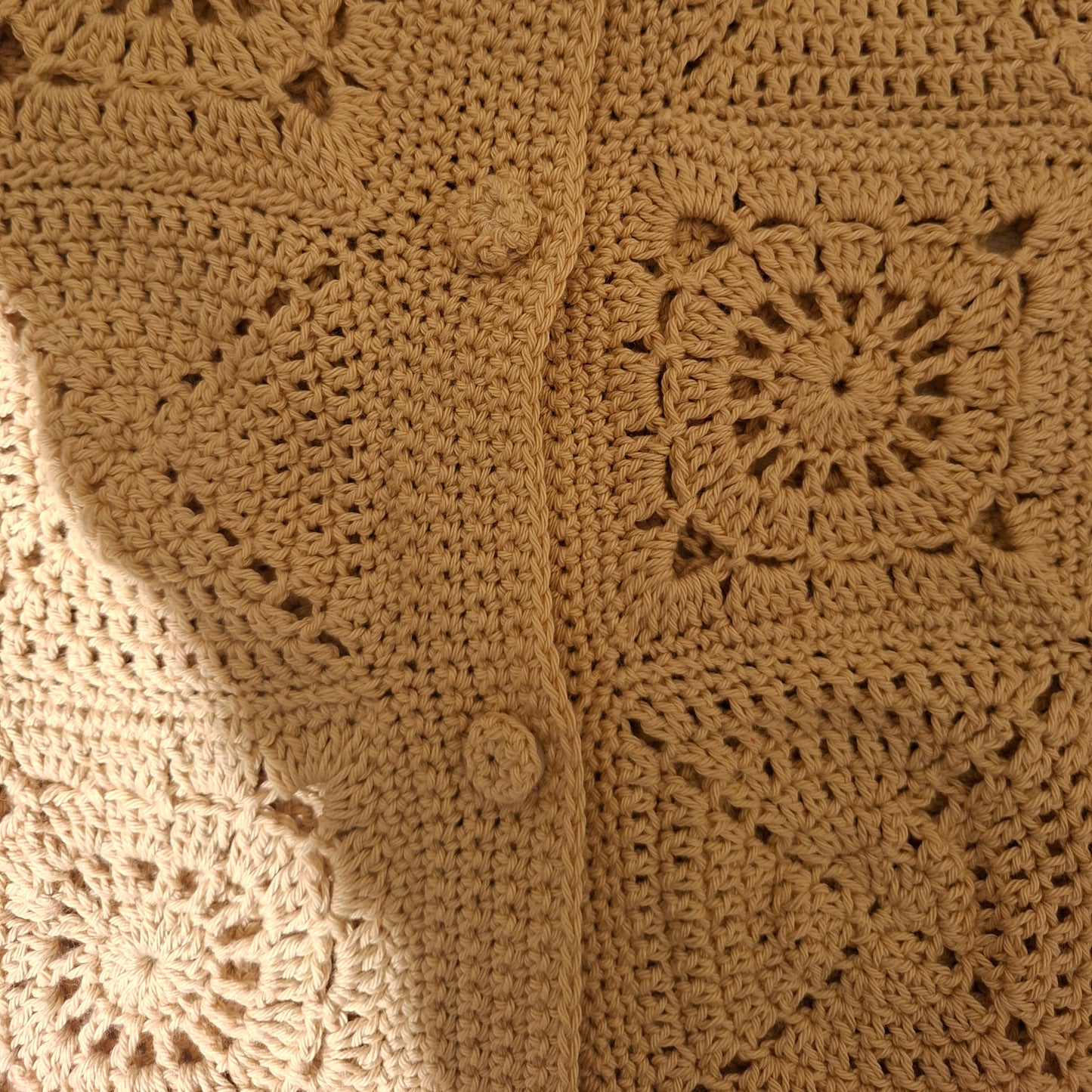 Beige granny square shirt