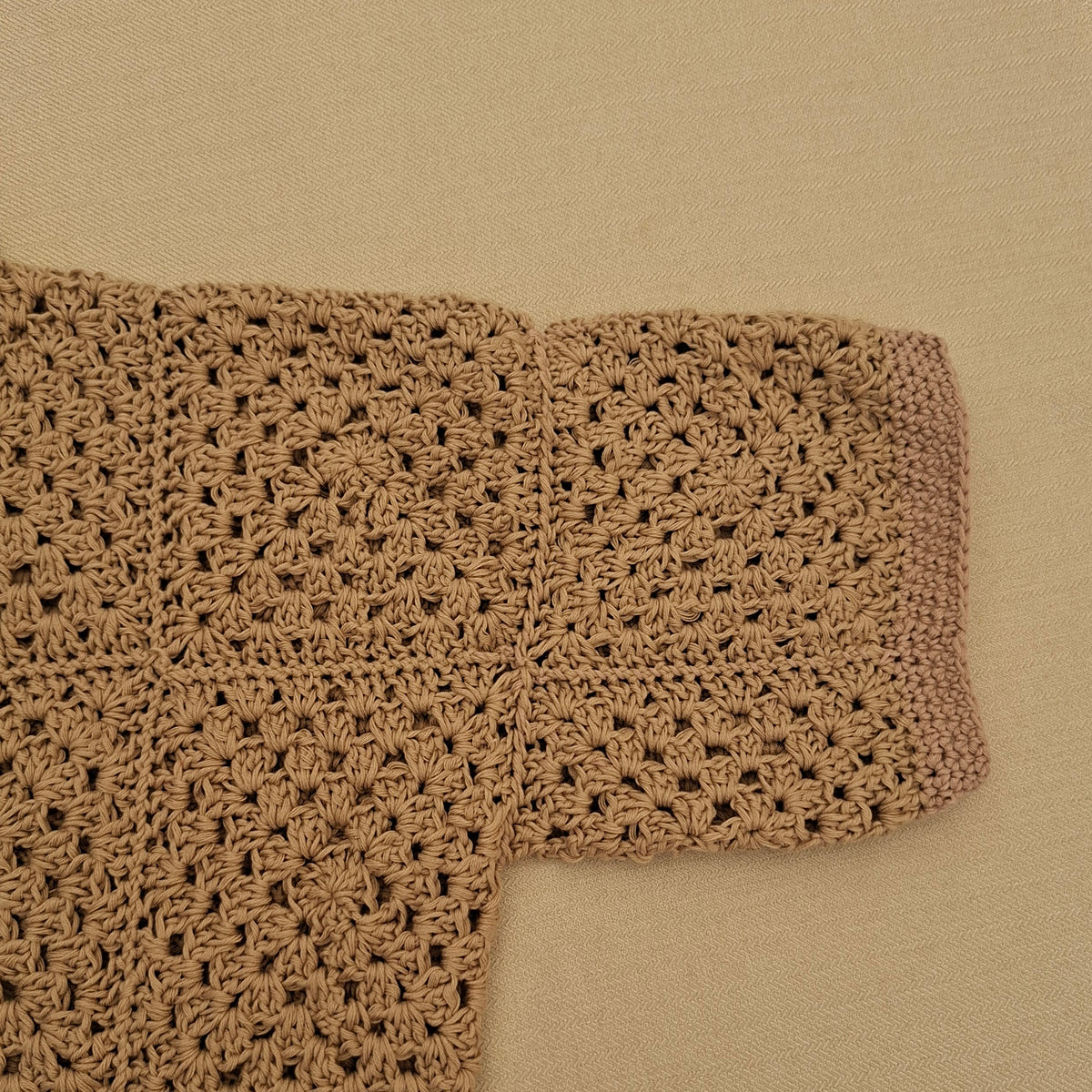 Brown granny square shirt