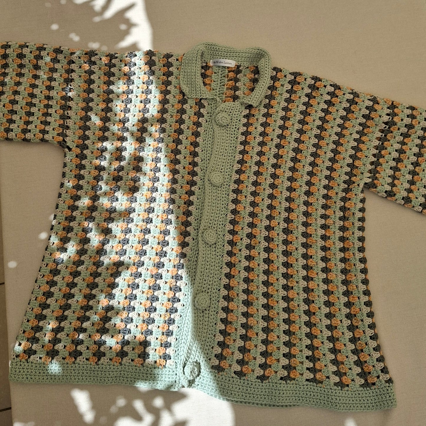 Chemise Homme rayé multicolore en crochet
