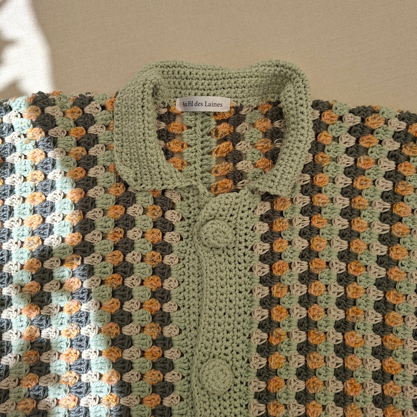 Chemise Homme rayé multicolore en crochet