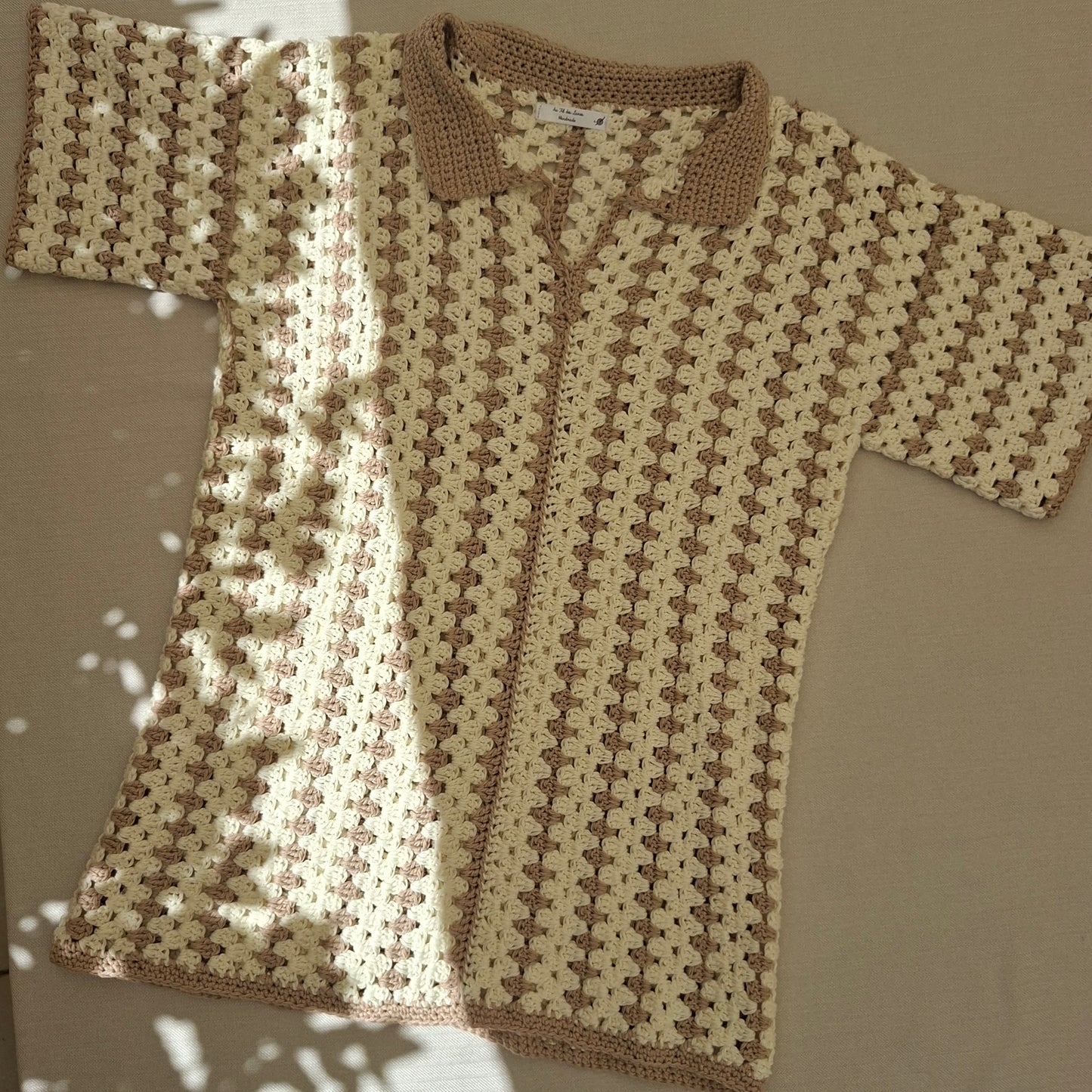 Men's Crocheted Striped Shirt