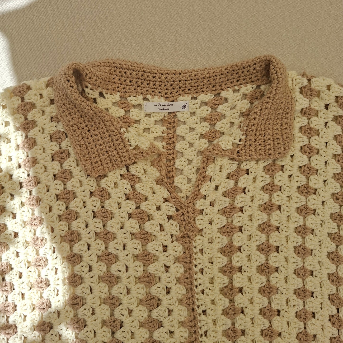 Men's Crocheted Striped Shirt