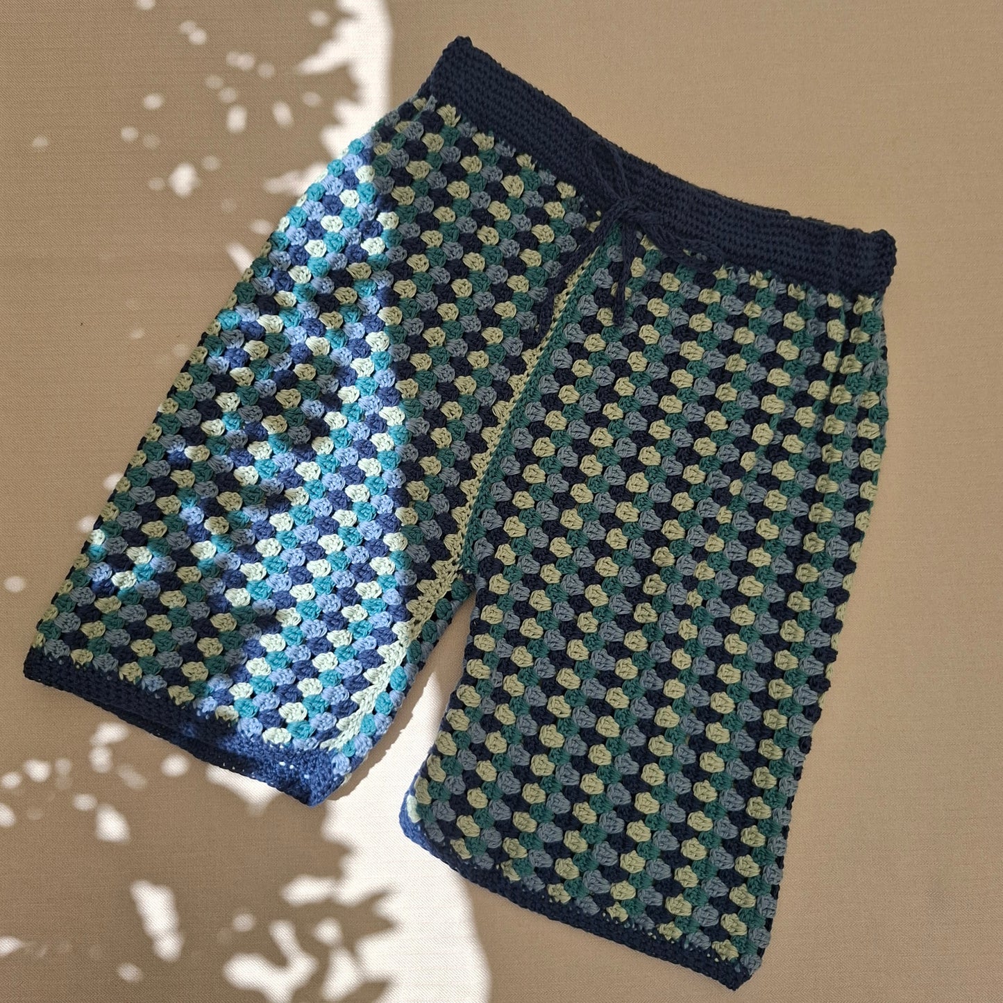 Ensemble rayé bleu Homme en crochet