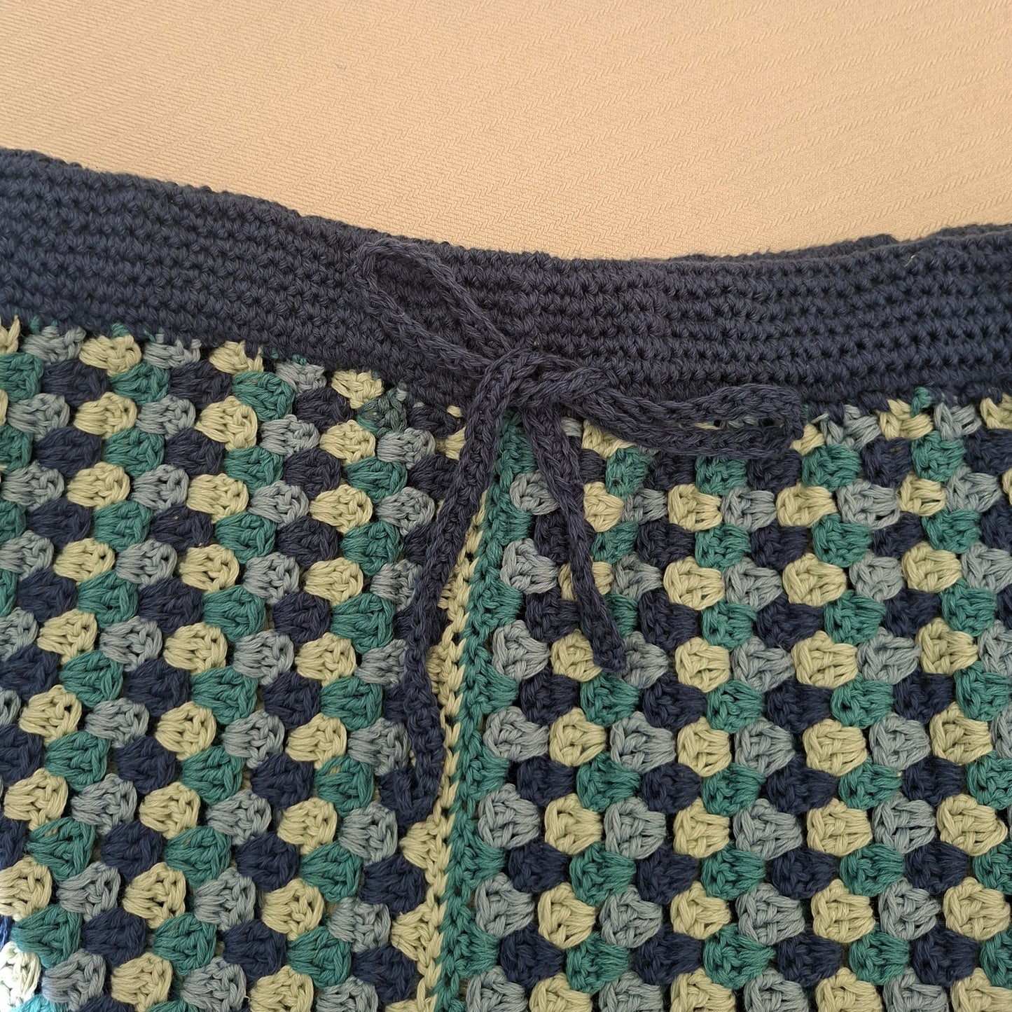 Ensemble rayé bleu Homme en crochet